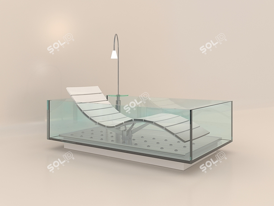 Sleek Glass Bath 3D model image 1