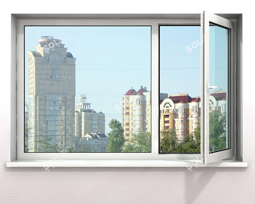 Title: Versatile PVC Window | 2100x1350mm 3D model image 1