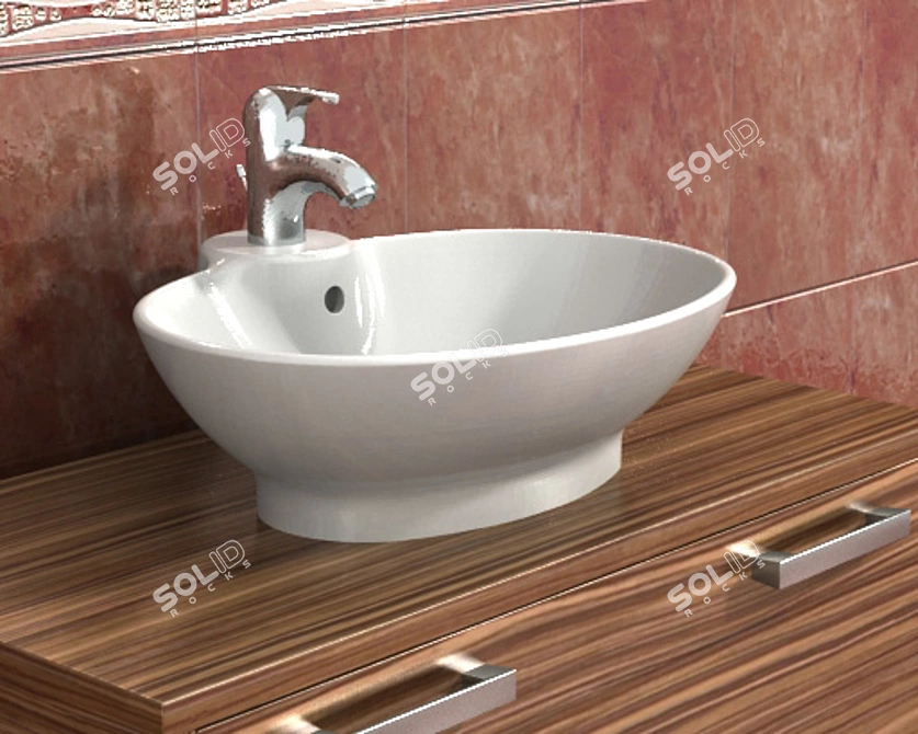 European Style Wash 3 with B-Touch Faucet 3D model image 1