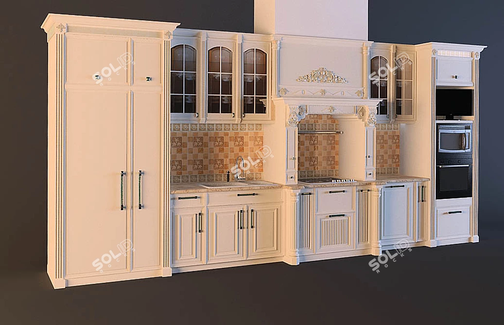 Title: Classic Kitchen Fronts 3D model image 1