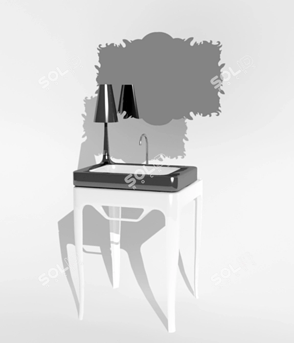 Modern Aquatic Sink 3D model image 1