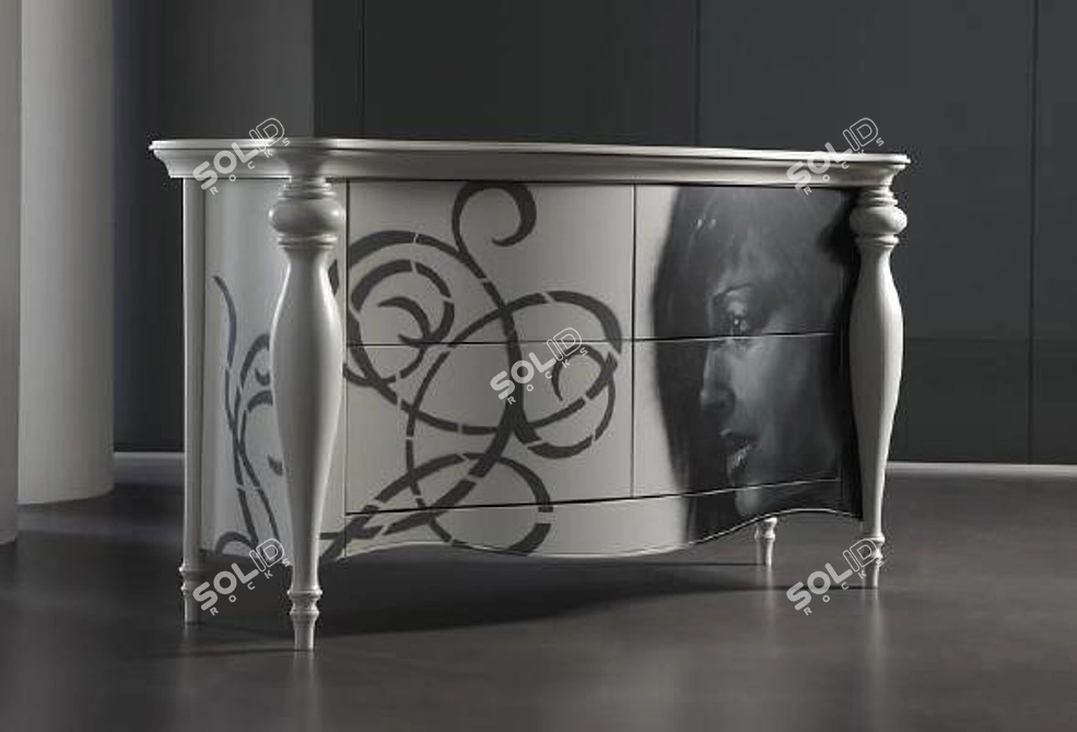 Graffiti Chic Chest of Drawers 3D model image 1