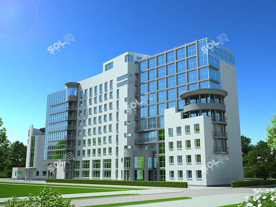 Modern Office Building 3D model image 1