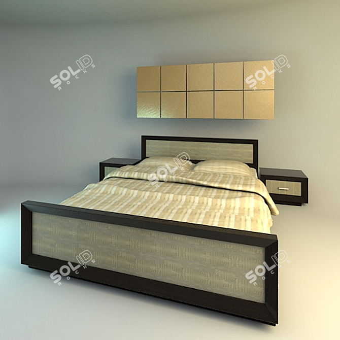 Luxe Comfort Bed Set 3D model image 1