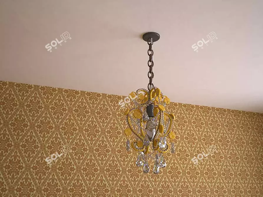 Elegant Crystal Chandelier 3D model image 1