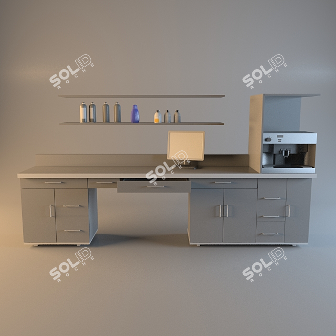 Efficient Kitchen Workspace 3D model image 1