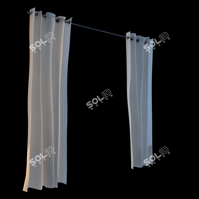 Handcrafted IKEA Catalog Curtains 3D model image 1