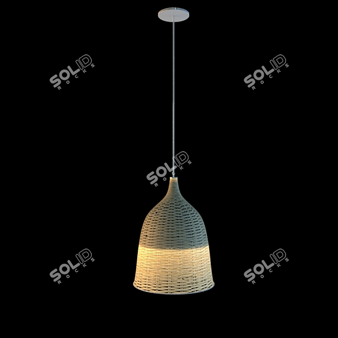 Rattan Textured Chandelier 3D model image 1