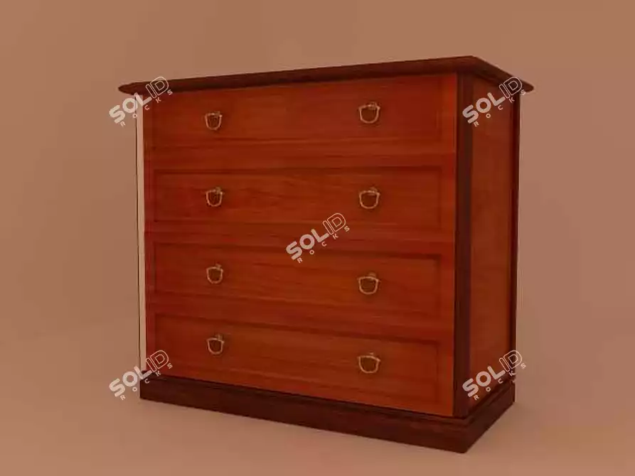 Elegant NOSTALGIA Bedside Chest 3D model image 1