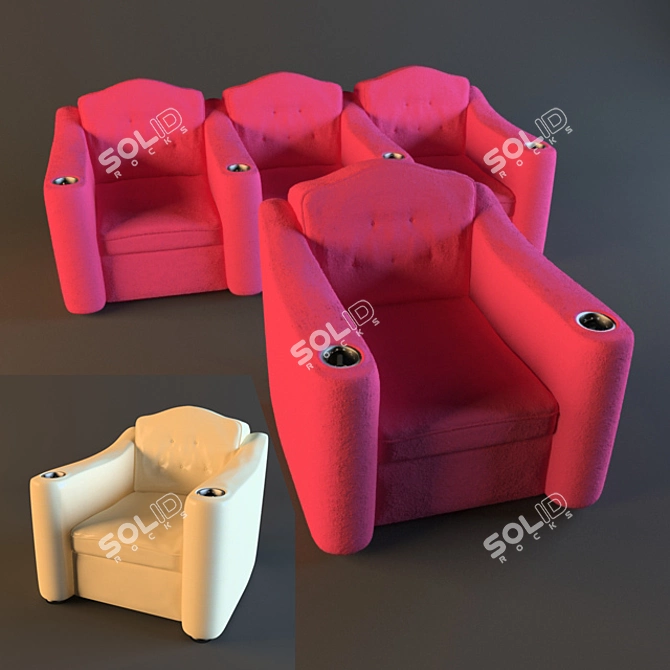 Home Theatre Armchair: Ultimate Comfort & Style! 3D model image 1