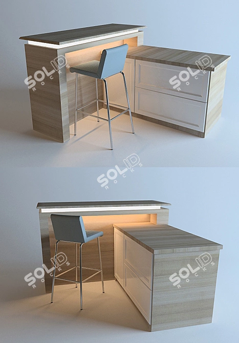 Title: Custom-designed Bar Counter 3D model image 1