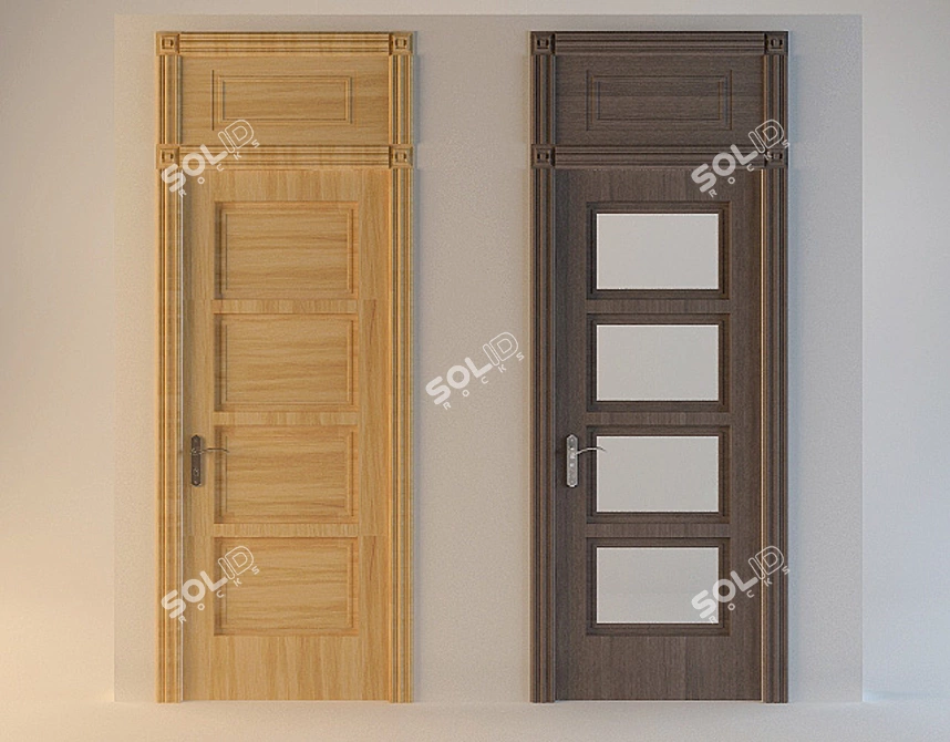 Classic Textured Door 3D model image 1