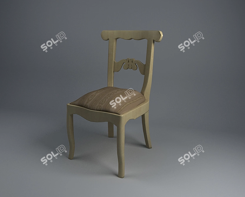 Elegant Madeira Dining Chair 3D model image 1