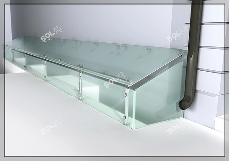 Stylish Glass Canopy: Protect and Beautify Your Courtyard 3D model image 1