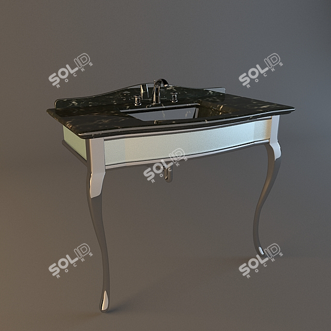 Athena Carrara Marble Console: Elegant Imperial Beauty 3D model image 1