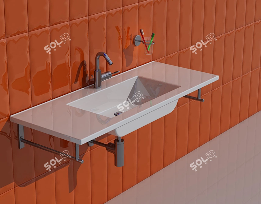 Harsa Galeria Sink: Realistic Design 3D model image 1