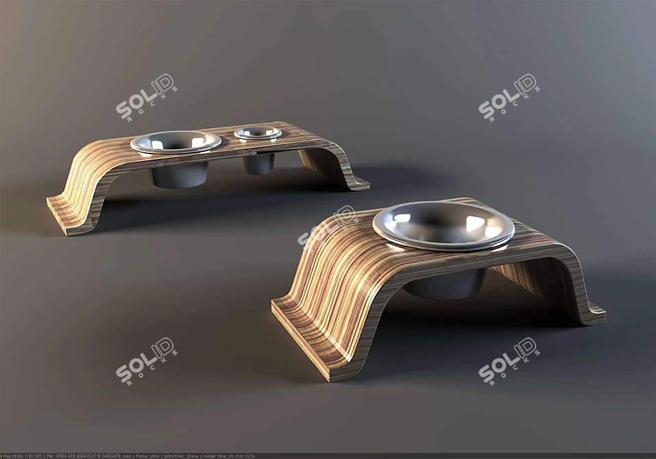 Zebrawood Pet Bowl 3D model image 1