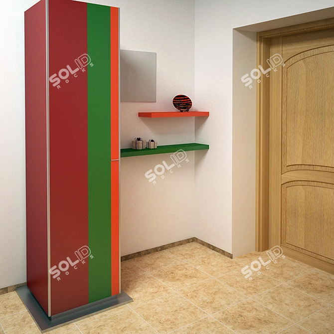 Modern Cabinet with Shelves 3D model image 1