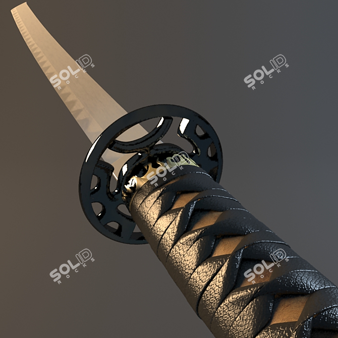 Sleek Samurai Sword 3D model image 1