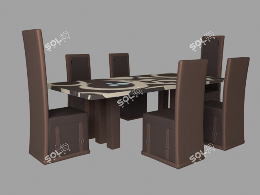  Custom-made Rugiano Dining Set 3D model image 1