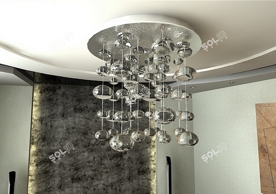 Crystal Elegance Chandelier 3D model image 1