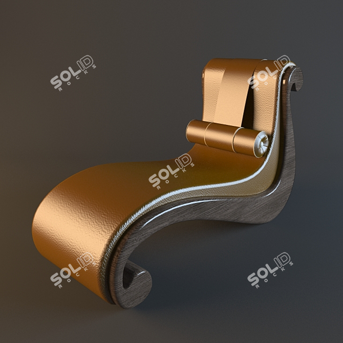 Elegant Leather Armchair: 780x1800x1135 3D model image 1