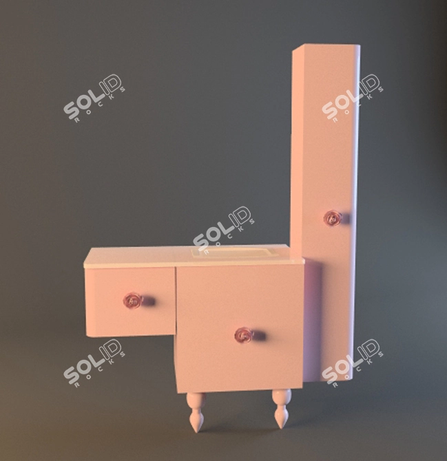 Title: Eurolegno Bathroom Vanity - 135cm Wide 3D model image 1