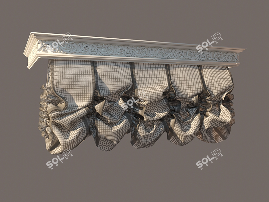 Austrian Curtain: Elegant Window Cover 3D model image 1