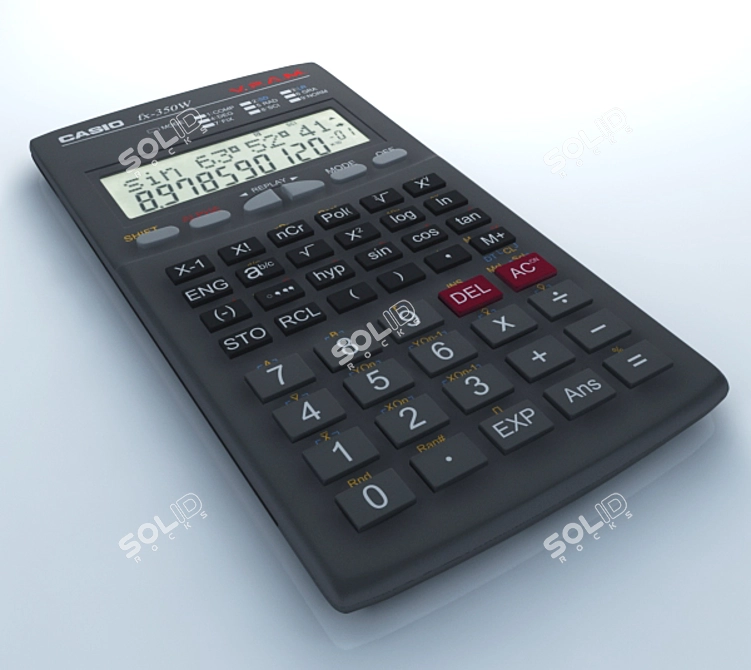 Compact Casio Calculator 3D model image 1