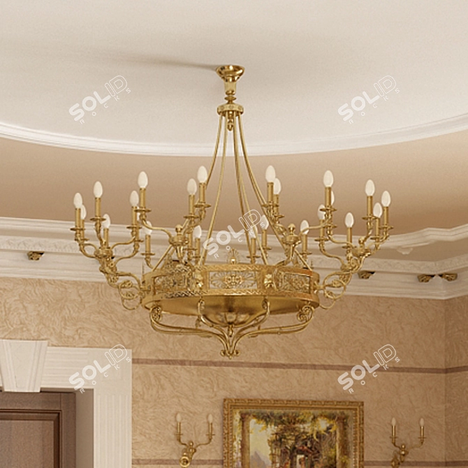 Elegant Moscatelli Chandelier 3D model image 1