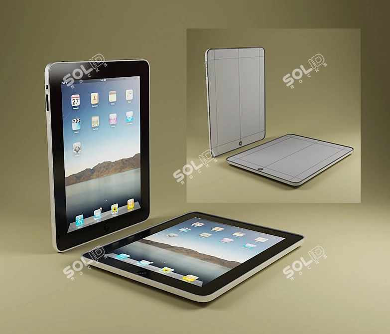 Sleek iPad: Textured Design & VRay! 3D model image 1