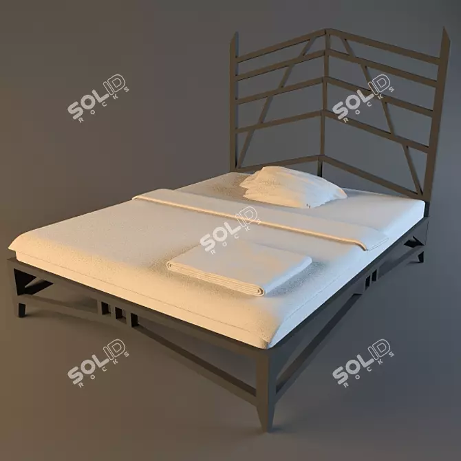 Elegant Dreams Bed 3D model image 1