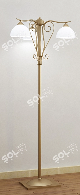 Modern Metal and Glass Floor Lamp 3D model image 1