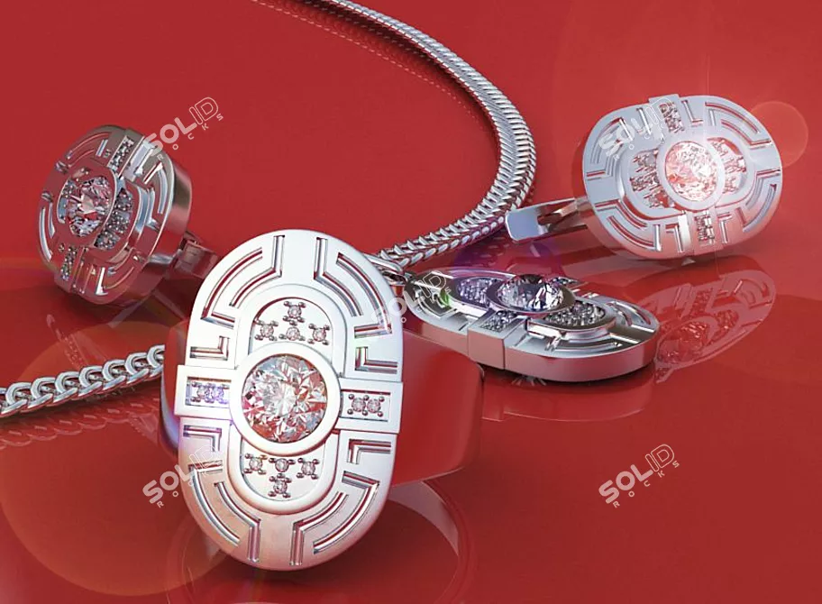 Elegant Guardian Necklace 3D model image 1