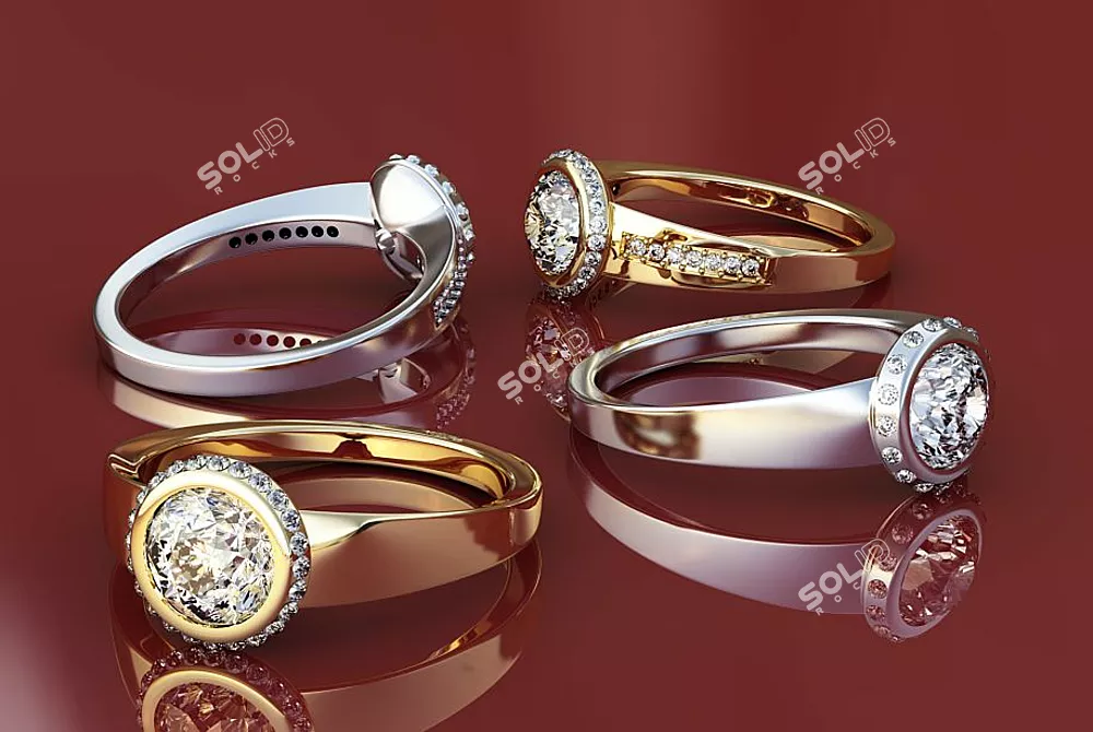 Elegance Defined: Cartier Rings 3D model image 1