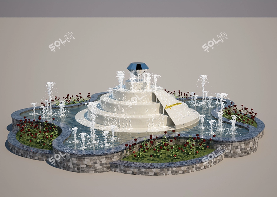 Aqua Cascade: Water Fountain 3D model image 1