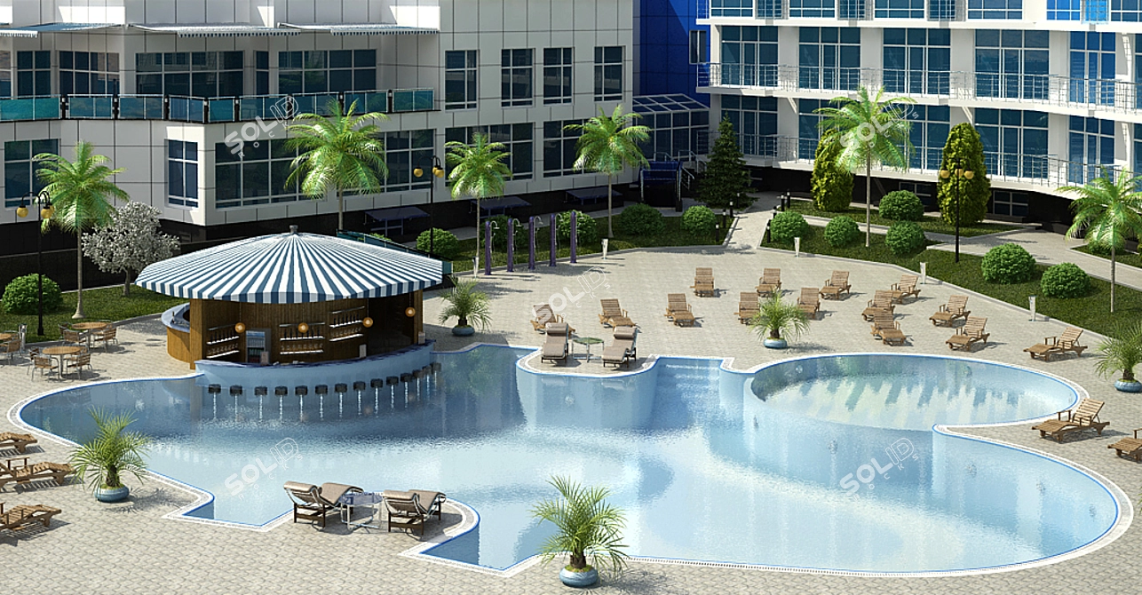 Turkish Serapul Outdoor Pool 3D model image 1