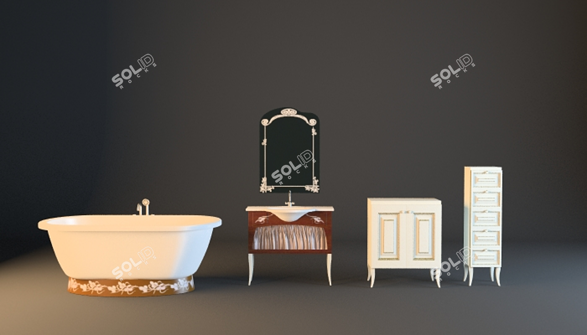 Pallas Bathroom Furniture Set 3D model image 1