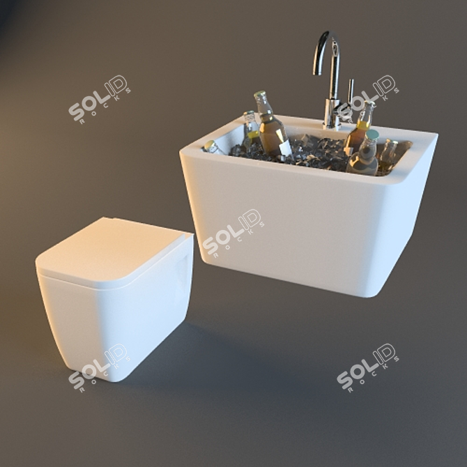 GSI Traccia Sink + Toilet: Modern and Functional 3D model image 1