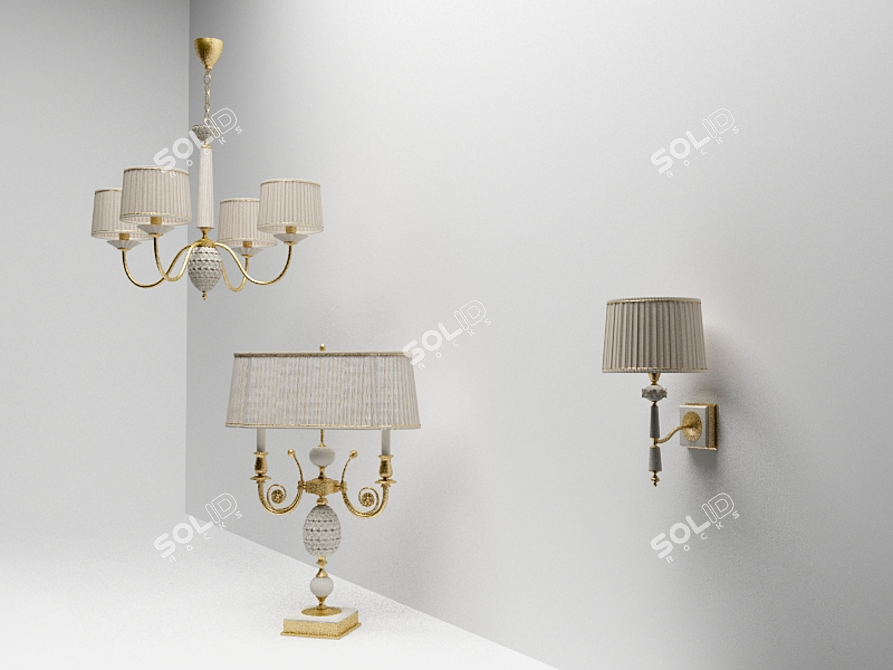 Elegant Porcelain Lighting 3D model image 1