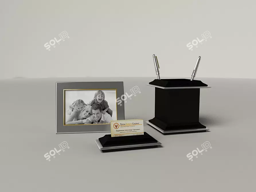 Refined Essentials: Men's Desk Set 3D model image 1