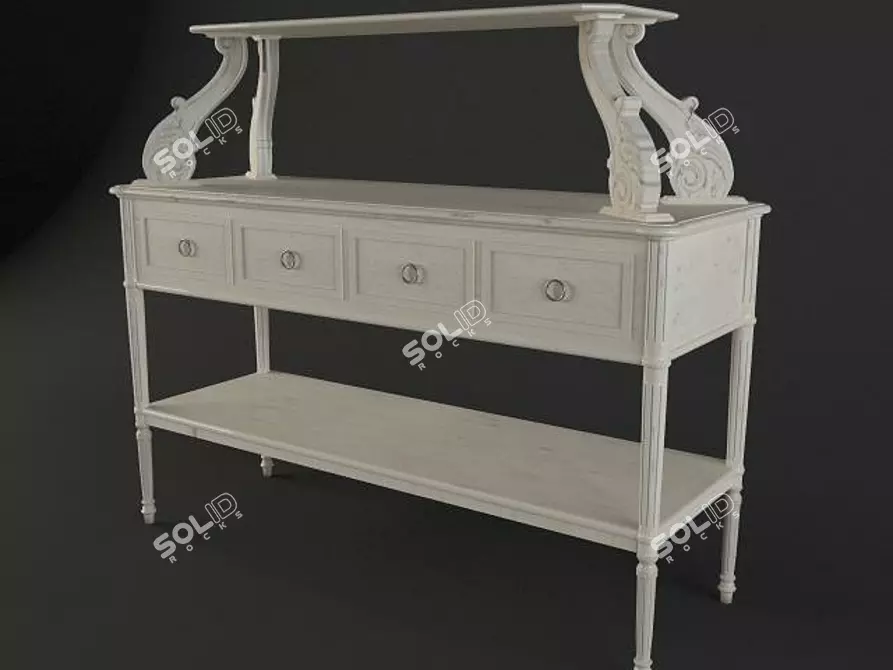 French Textured Console: MIZ EN DEMER 3D model image 1