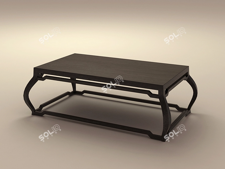 Minimalist Wooden Table 3D model image 1