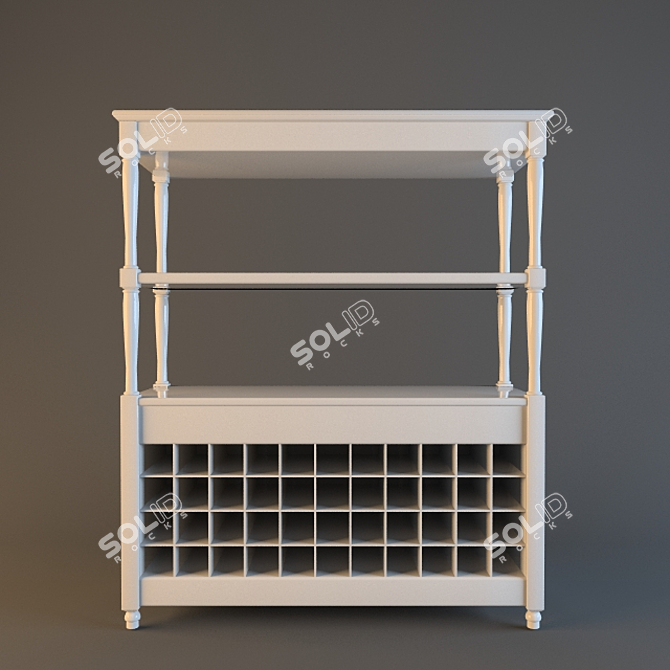 Elegant Wine Storage Cabinet 3D model image 1