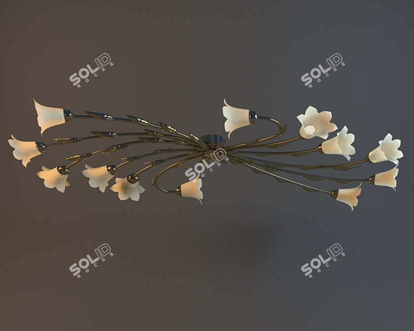 Flat Ceiling Chandelier 3D model image 1