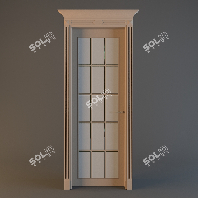 Sleek Glass Door 3D model image 1