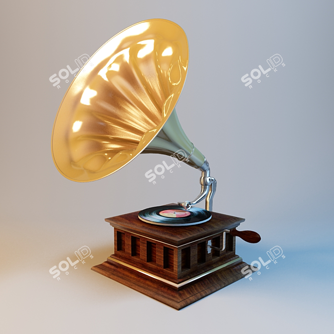 Title: Vintage Gramophone with 3DS Files & Textures 3D model image 1