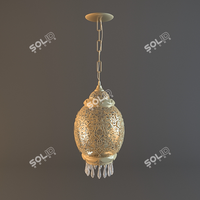 Oriental Elegance: Chandelier Delight 3D model image 1