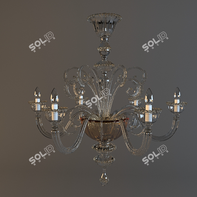 Elegant Crystal Chandelier - deMajo 3D model image 1