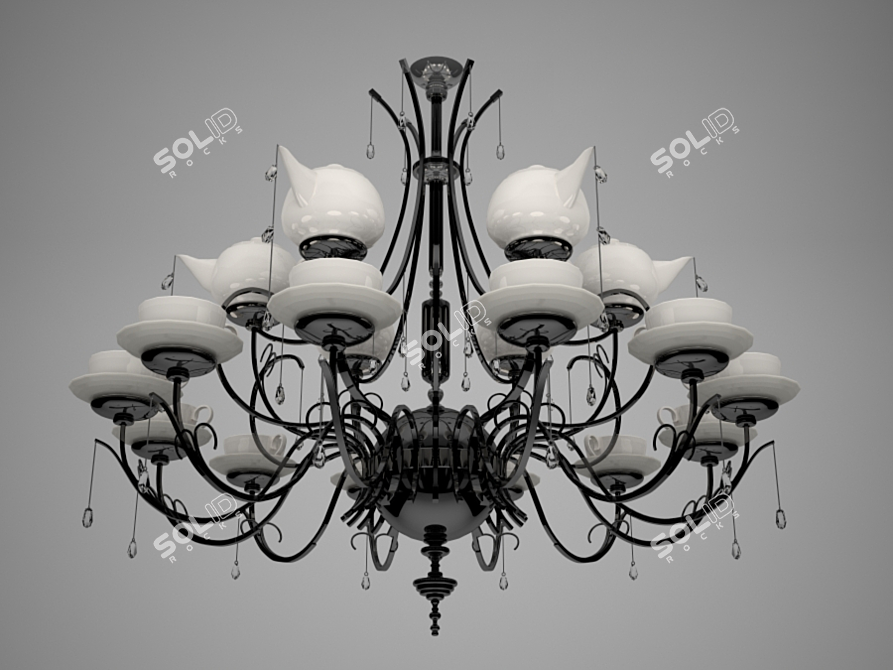 Ipe Cavalli 18-Light Visionnaire Chandelier 3D model image 1